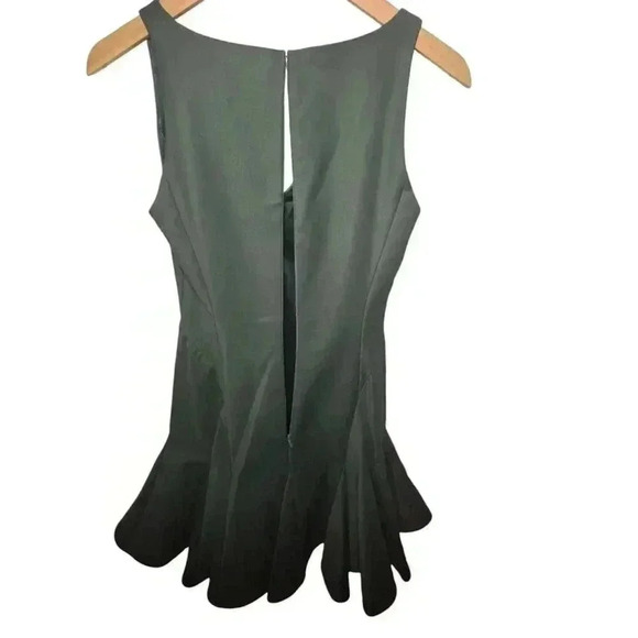 RL Sleeveless Asymetrical V Neck Swing Dress Tool Fern Green-Size 2 - Picture 9 of 16